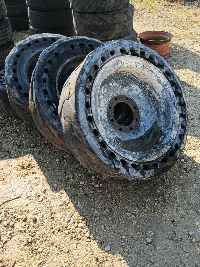 8 bolt Solid Rubber Skid Tires