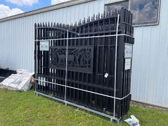 New Unused 20FT Bi-Parting Gate Deer Artwork