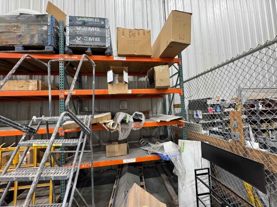 x3 Shelves w/ Misc Parts & Trash Bins
