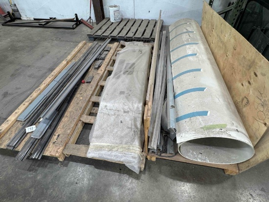 Pallets Of Misc Scrap Metal & Brooms