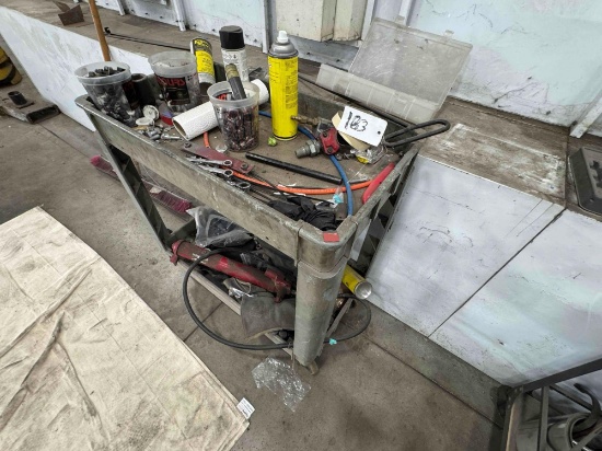Cart w/ Misc Tools & Broom