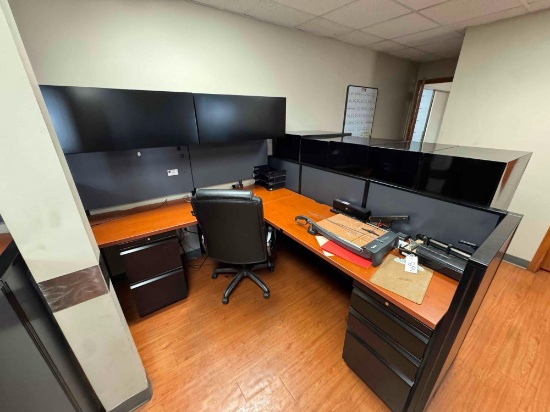Cubicle w/ Desk & Office Supplies