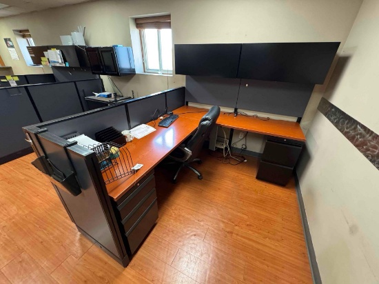 Cubicle w/ Desk & Office Supplies