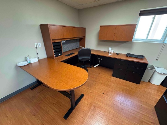 Desk w/ Misc Office Supplies