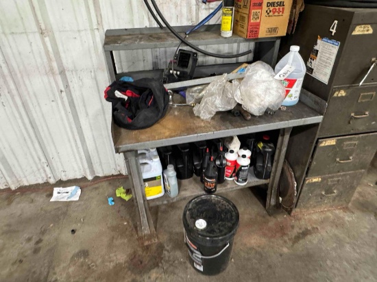 Work Bench w/ Misc Oil