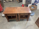 (2) Wooden Nightstands & Wooden Top Cabinet w/ Drawer