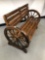 Wooden Wagon Wheel Bench