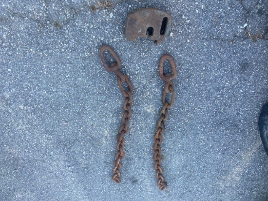(2) HD Swivel Chains & Tractor Weight
