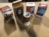 (5) Budweiser Christmas Mugs