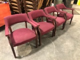 (4) Burgundy Office Chairs