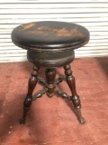 Antique Wooden Swivel Stool