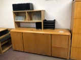 Wooden Cabinet and Misc. Office Racks