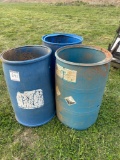 (3) Large Blue Barrels