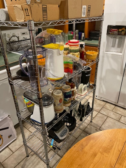 Misc. Kitchen Items and Rack