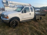 1999 Ford F-250 4x4 Diesel Flatbed Truck, VIN # 1FTNX21F2XED37380