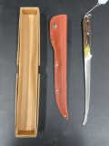 Filet Knife and Leather Sheath