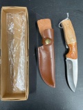 Elk Ridge Fixed Blade Knife and Leather Sheath