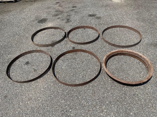 (6) Antique Metal Wheel Rims