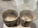 (2) Cast Iron Pots