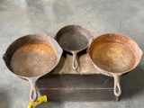 (3) Cast Iron Skillets