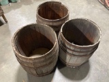 (3) Antique Wooden Barrels