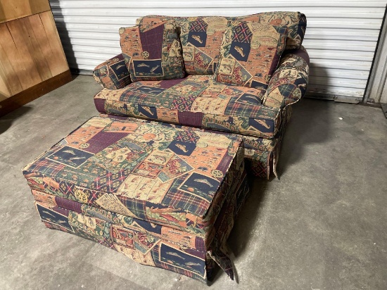 Love Seat With Foot Stool With Storage
