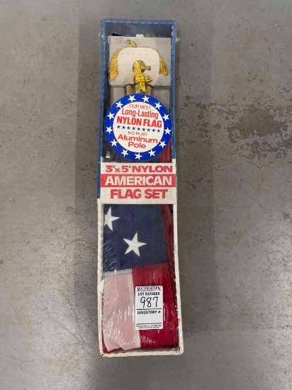 3 x 5 Nylon American Flag Set