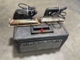 Toolbox With Misc. Tools And (2) Taylor Tools Seaming Irons