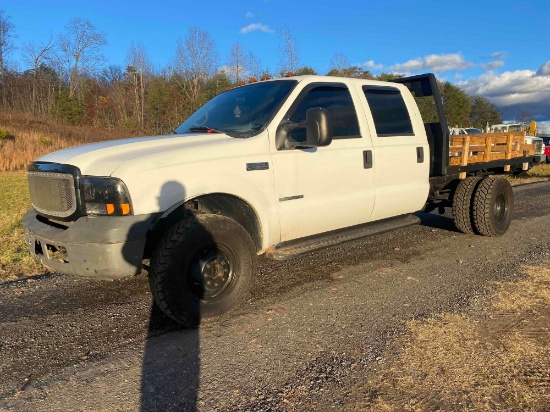 2002 Ford F-350 4x4 Flatbed, VIN # 1FDWW37F32EA82618