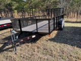 P & T 16ft Tandem Axle Utility Trailer