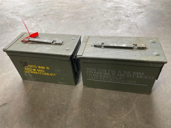 (2) Metal Ammo Boxes