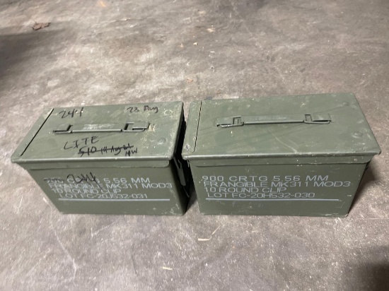 (2) Metal Ammo Boxes