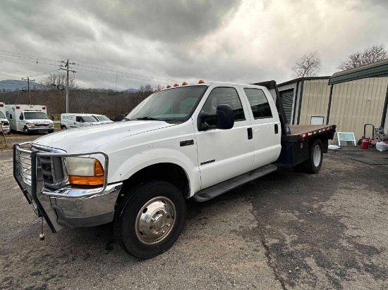 2001 Ford F-550 Diesel Flatbed Truck, VIN # 1FDAW56F71EA21732