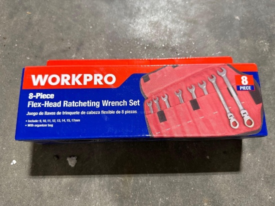 WorkPro 8 Piece Flex Head Ratcheting Wrench Set
