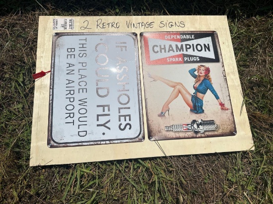 (2) Retro Vintage Signs