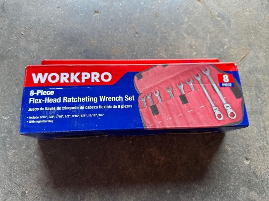 New Work Pro 8 Piece Ratcheting Wrench Set