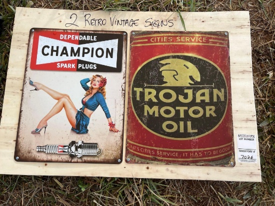 (2) Retro Vintage Signs