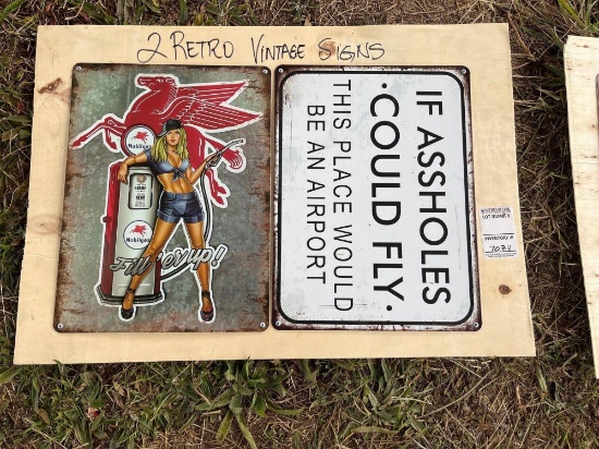 (2) Retro Vintage Signs