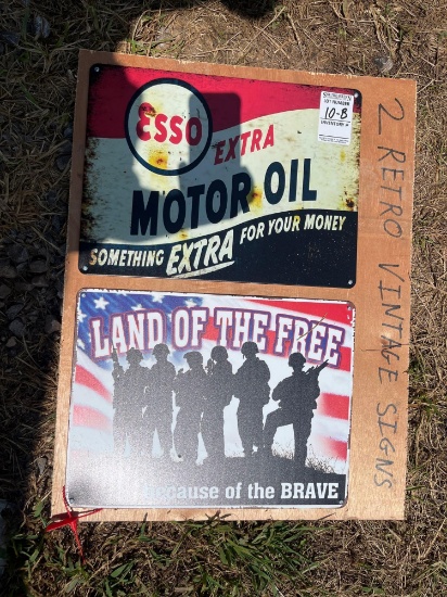 (2) Retro Vintage Signs