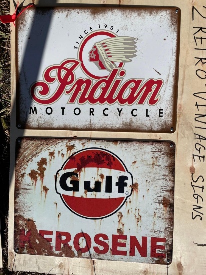 (2) Retro Vintage Signs