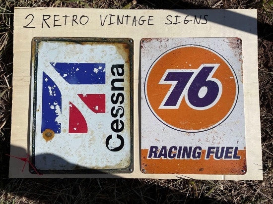 (2) Retro Vintage Signs