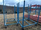 (3) Blue Rolling Racks