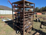 Metal Shelf with Tools, Boring Equipment, Misc Tools (Estate)