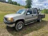 2002 GMC Sierra 2500 4x4 Flatbed Truck, VIN # 1GTHK23112F232779
