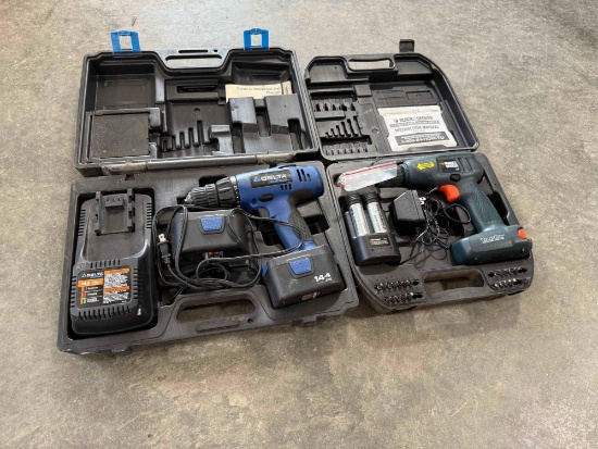 (2) Battery Powered Drills and Case