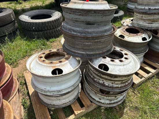 Pallet of (8) 10 Lug Misc Wheels