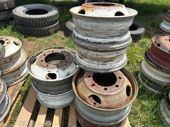 Pallet of (8) 8 Lug Misc Wheels