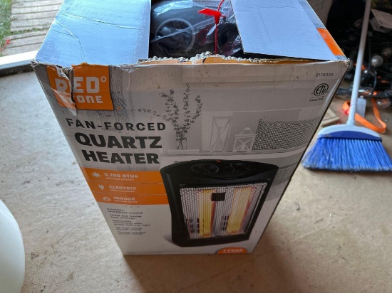Red Stone Fan Forces Quartz Heater