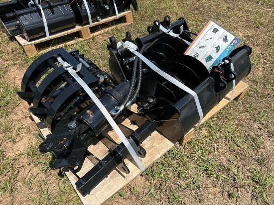 New/Unused 9 Piece Mini Excavator Attachment Set