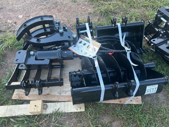 9 Piece Mini Excavator Attachment Set